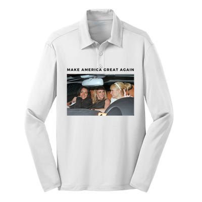 Make America Great Again Funny Meme Gift Silk Touch Performance Long Sleeve Polo