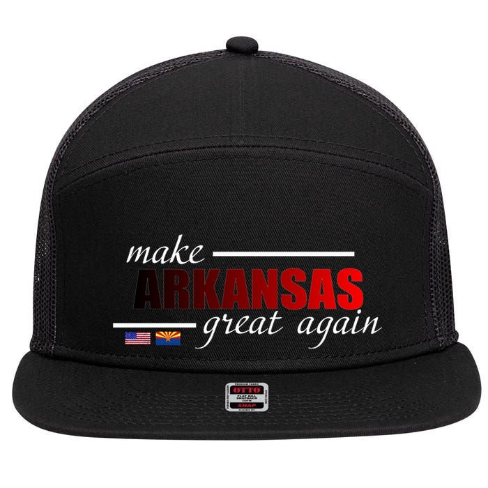 Make Arkansas Great Again 7 Panel Mesh Trucker Snapback Hat