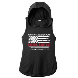 Making Arteries Great Again Ladies PosiCharge Tri-Blend Wicking Draft Hoodie Tank