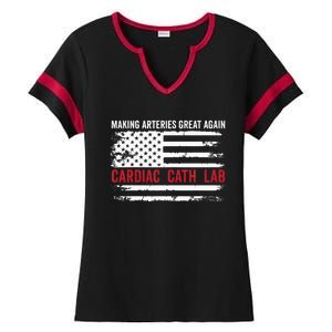 Making Arteries Great Again Ladies Halftime Notch Neck Tee