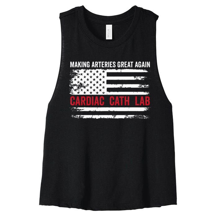 Making Arteries Great Again Women's Racerback Cropped Tank