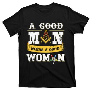 Masons A Good Man Need A Good Woman OES Freemasons Christmas T-Shirt