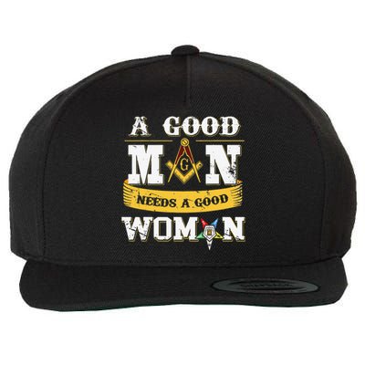 Masons A Good Man Need A Good Woman OES Freemasons Christmas Wool Snapback Cap