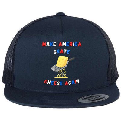 Make America Grate Cheese Again: 2024 Presidential Humor Gift Flat Bill Trucker Hat