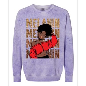 Melanin Afro Goddess Black Magic African Black History Gift Colorblast Crewneck Sweatshirt