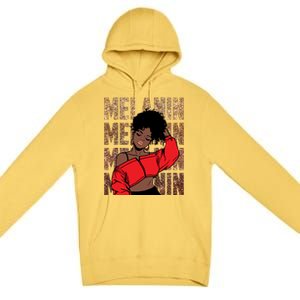 Melanin Afro Goddess Black Magic African Black History Gift Premium Pullover Hoodie