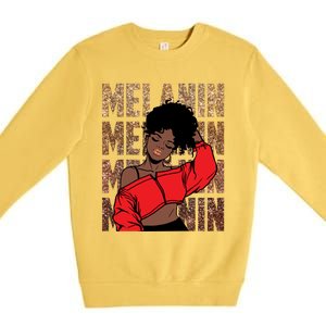 Melanin Afro Goddess Black Magic African Black History Gift Premium Crewneck Sweatshirt