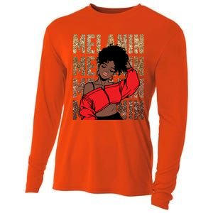 Melanin Afro Goddess Black Magic African Black History Gift Cooling Performance Long Sleeve Crew