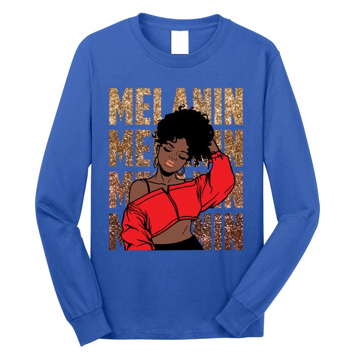 Melanin Afro Goddess Black Magic African Black History Gift Long Sleeve Shirt