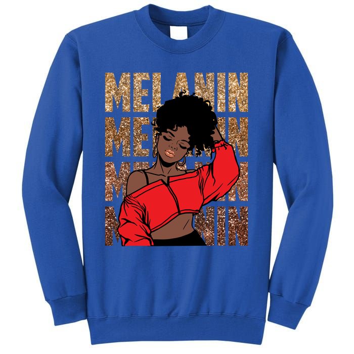 Melanin Afro Goddess Black Magic African Black History Gift Tall Sweatshirt