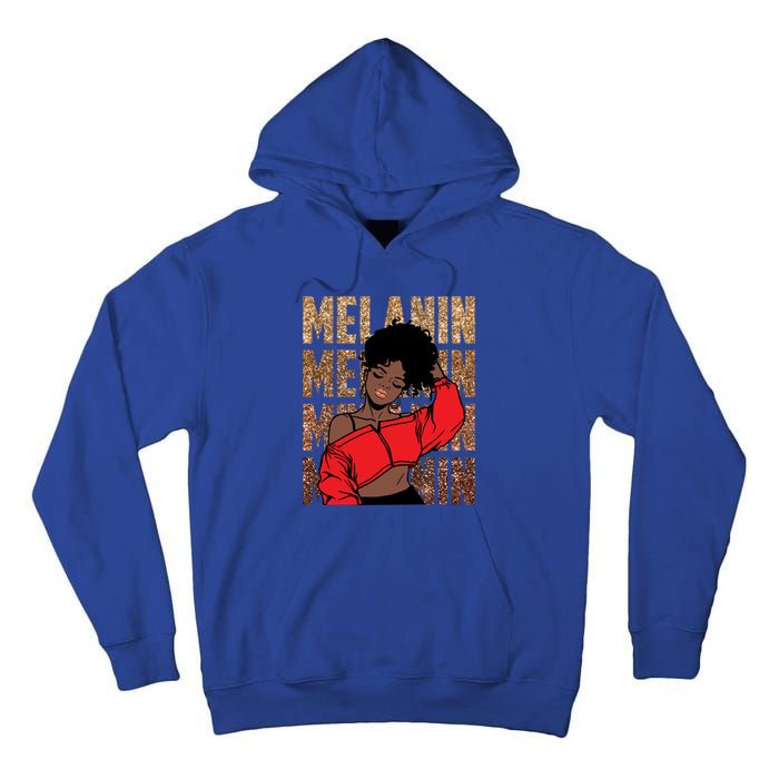 Melanin Afro Goddess Black Magic African Black History Gift Tall Hoodie