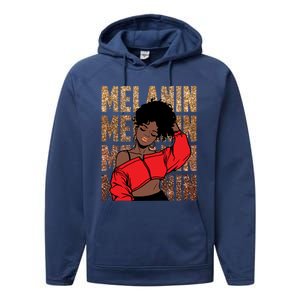 Melanin Afro Goddess Black Magic African Black History Gift Performance Fleece Hoodie