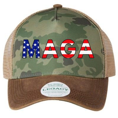 MAGA American Flag Legacy Tie Dye Trucker Hat