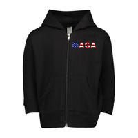 MAGA American Flag Toddler Zip Fleece Hoodie