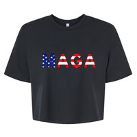 MAGA American Flag Bella+Canvas Jersey Crop Tee