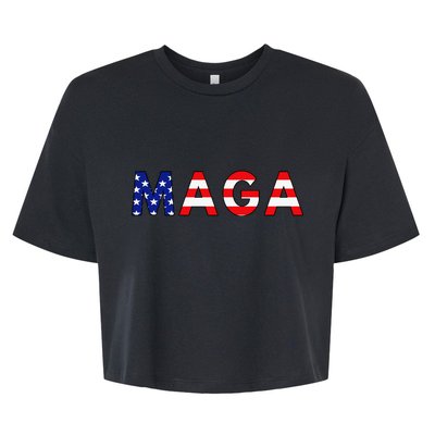 MAGA American Flag Bella+Canvas Jersey Crop Tee