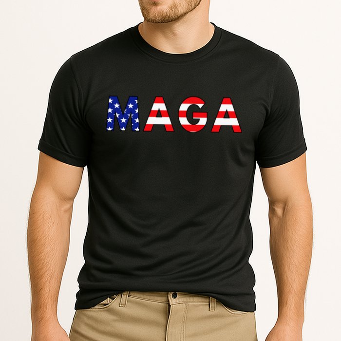 MAGA American Flag Cooling Performance Crew T-Shirt