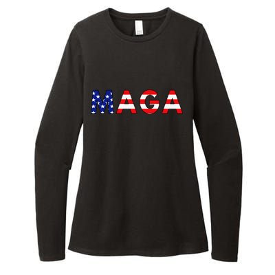 MAGA American Flag Womens CVC Long Sleeve Shirt