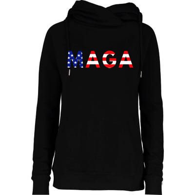 MAGA American Flag Womens Funnel Neck Pullover Hood