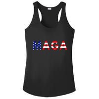 MAGA American Flag Ladies PosiCharge Competitor Racerback Tank