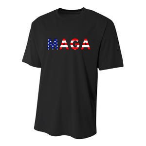 MAGA American Flag Youth Performance Sprint T-Shirt