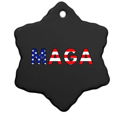 MAGA American Flag Ceramic Star Ornament