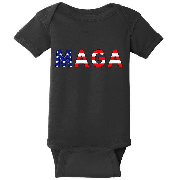 MAGA American Flag Baby Bodysuit