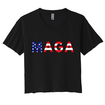 MAGA American Flag Women's Crop Top Tee