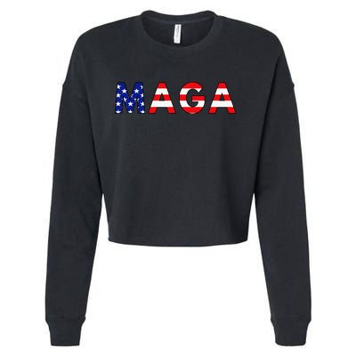 MAGA American Flag Cropped Pullover Crew