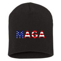 MAGA American Flag Short Acrylic Beanie