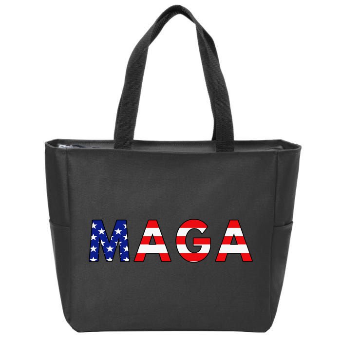 MAGA American Flag Zip Tote Bag