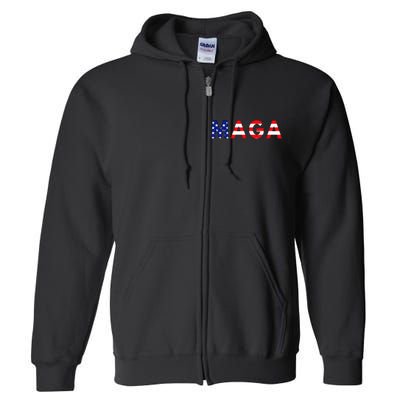 MAGA American Flag Full Zip Hoodie