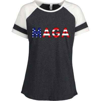 MAGA American Flag Enza Ladies Jersey Colorblock Tee