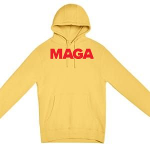 MAGA Distressed Logo Make America Great Again Premium Pullover Hoodie