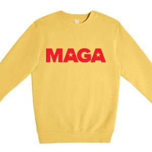 MAGA Distressed Logo Make America Great Again Premium Crewneck Sweatshirt