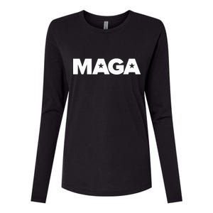 MAGA Distressed Logo Make America Great Again Womens Cotton Relaxed Long Sleeve T-Shirt