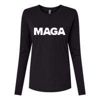 MAGA Distressed Logo Make America Great Again Womens Cotton Relaxed Long Sleeve T-Shirt