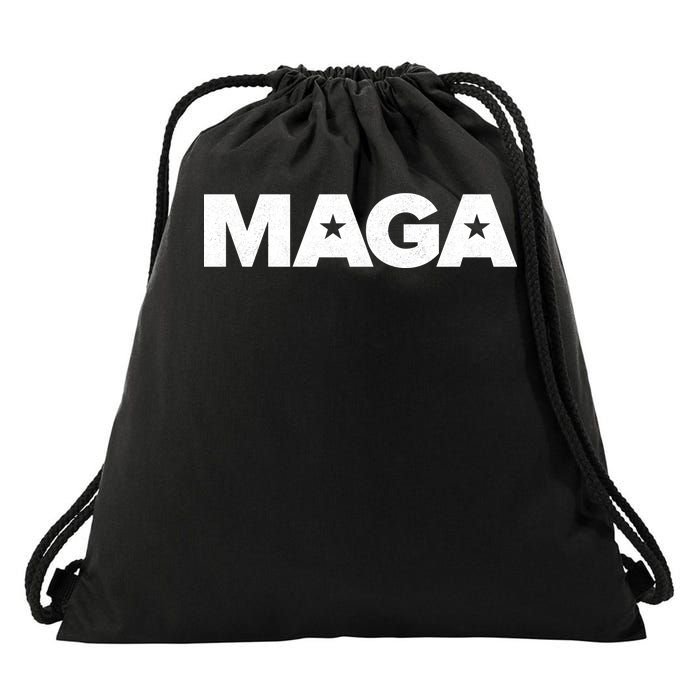 MAGA Distressed Logo Make America Great Again Drawstring Bag