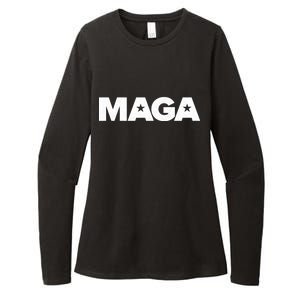 MAGA Distressed Logo Make America Great Again Womens CVC Long Sleeve Shirt