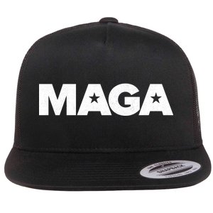 MAGA Distressed Logo Make America Great Again Flat Bill Trucker Hat