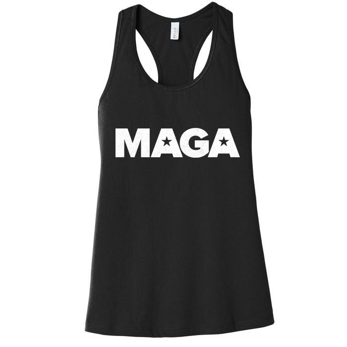 MAGA Distressed Logo Make America Great Again Women's Racerback Tank