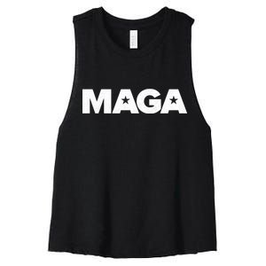 MAGA Distressed Logo Make America Great Again Women's Racerback Cropped Tank