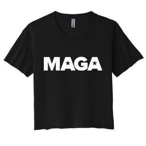 MAGA Distressed Logo Make America Great Again Women's Crop Top Tee