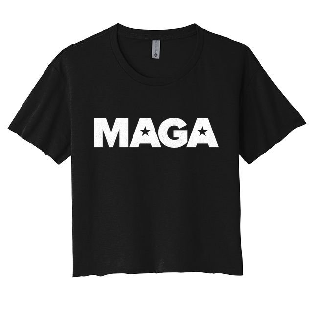 MAGA Distressed Logo Make America Great Again Crop Top