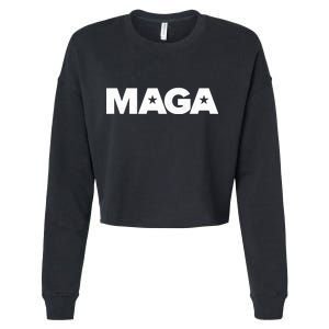 MAGA Distressed Logo Make America Great Again Cropped Pullover Crew