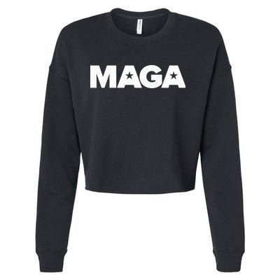 MAGA Distressed Logo Make America Great Again Cropped Pullover Crew