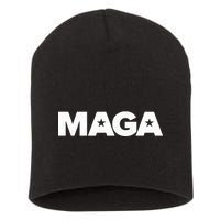 MAGA Distressed Logo Make America Great Again Short Acrylic Beanie