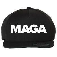 MAGA Distressed Logo Make America Great Again Wool Snapback Cap