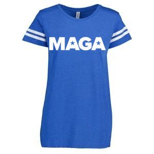 MAGA Distressed Logo Make America Great Again Enza Ladies Jersey Football T-Shirt