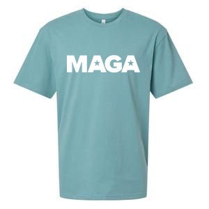 MAGA Distressed Logo Make America Great Again Sueded Cloud Jersey T-Shirt